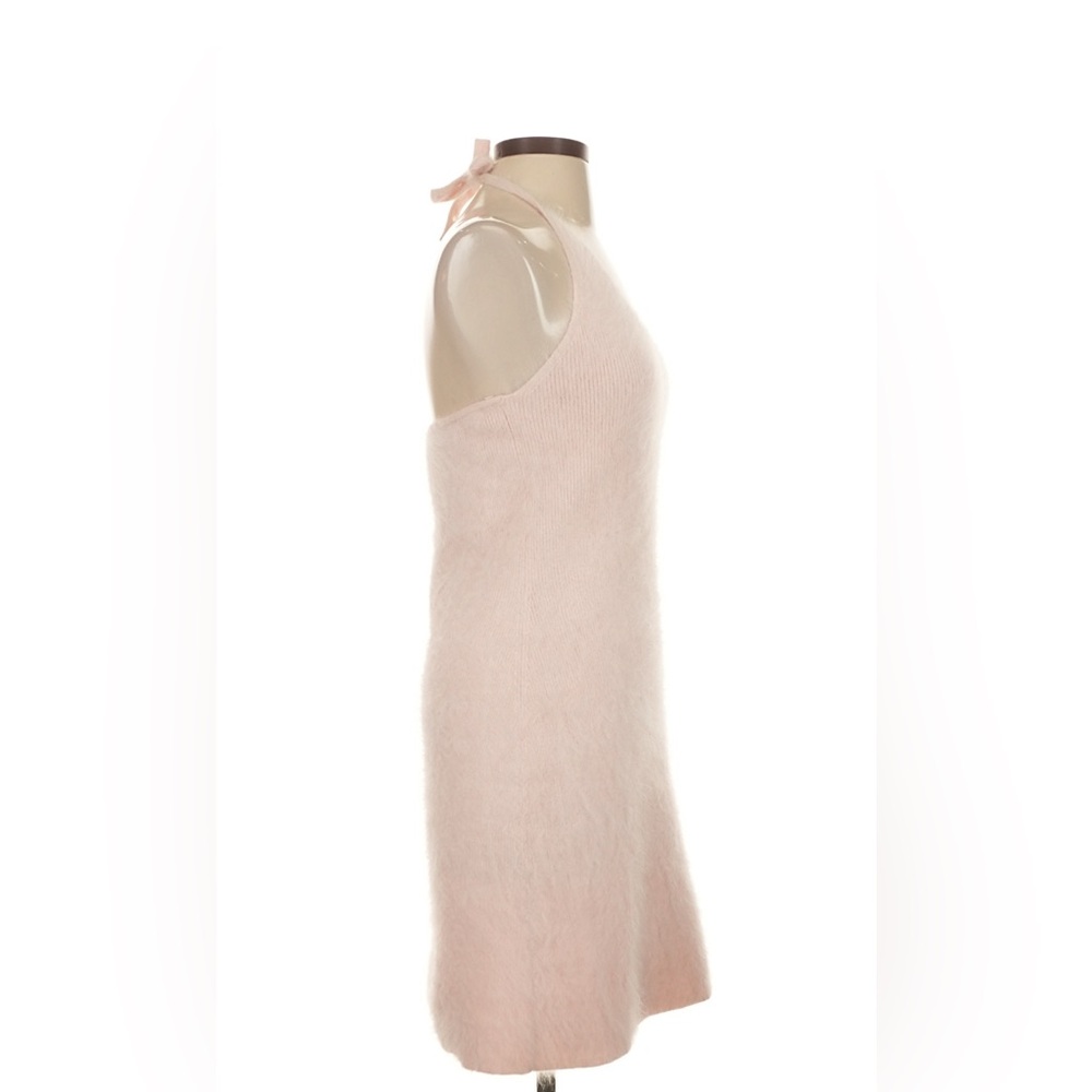 Vintage Ralph Lauren Angora Rabbit Fur Pink Mini Dress Halter  Bodycon 90s Y2k S - Picture 4 of 8